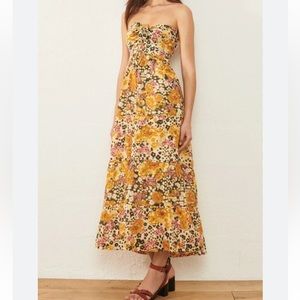 ba&sh Floral strapless maxi dress